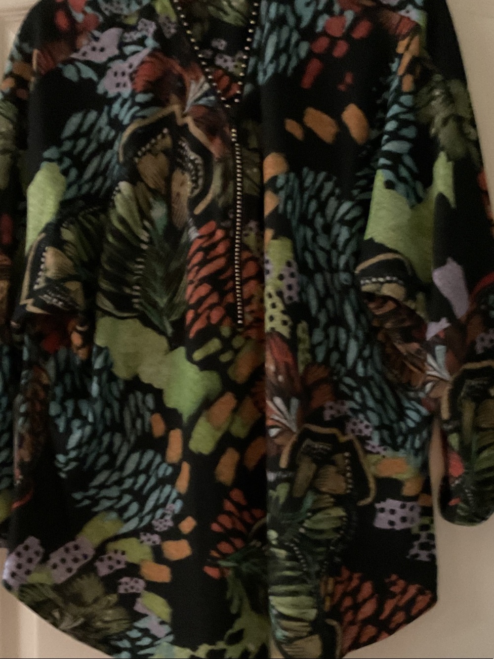 Women's Multicolor Floral Zip-Front top
